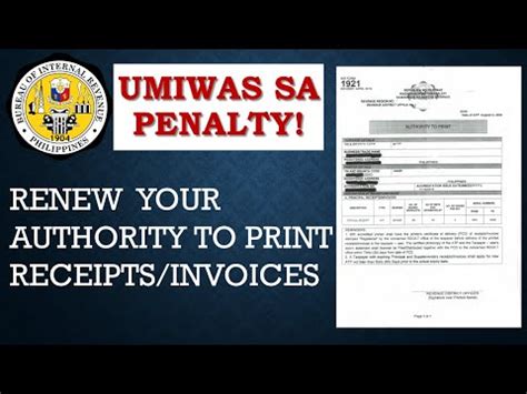Guidelines in the Application to Print Receipts and Invoices .